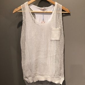 NWT! Scandal 2 piece tank & sweater -beige/silver